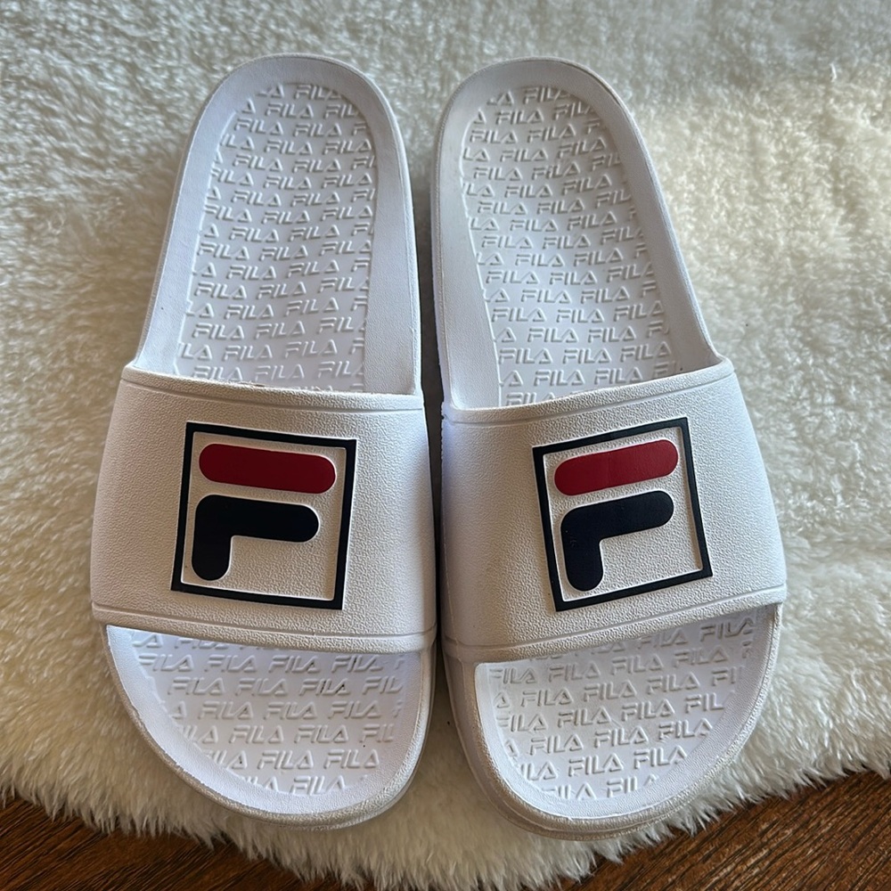 Fila flip flops.